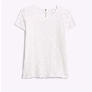 Market & Spruce Crochet Mixed Material Top